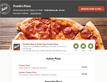 Tablet Screenshot of myfrankspizza.com